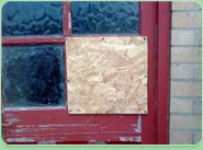 boarded up Holmfirth